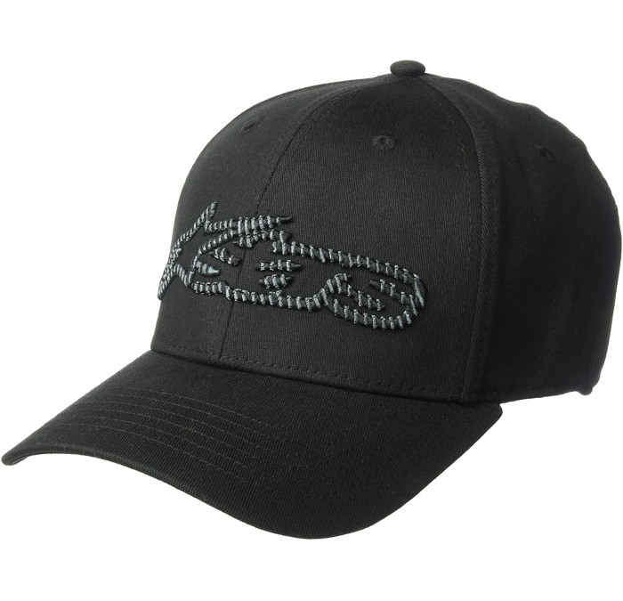 Baseball Caps Men's Logo Flexfit Hat Curved Bill Structured Crown - Blaze Fader Hat Black/Charcoal - CU18HGDQ4XK $64.05