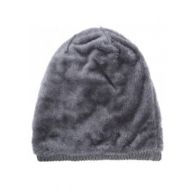 Skullies & Beanies Beanie Hat for Men and Women Winter Warm Hats Knit Slouchy Thick Skull Cap - 2 Packs Black&dark Grey - C51...