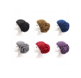 Skullies & Beanies Luxury Stretchable Glitter Flower Chemo Beanie Hair Loss Turban - Blue - C018EQIR88U $9.05