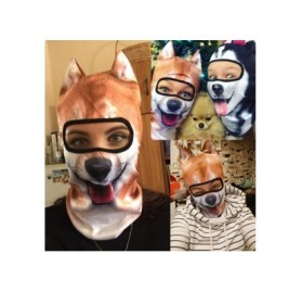 Balaclavas 3D Animal Neck Gaiter Warmer Windproof Full Face Mask Scarf for Ski Halloween Costume - Shiba Inu Funny - C718I4W4...