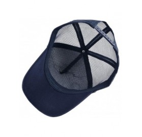 Baseball Caps Unisex Animal Mesh Trucker Hat Snapback Square Patch Baseball Caps - Blue Wolf - C018MH28OX4 $11.72