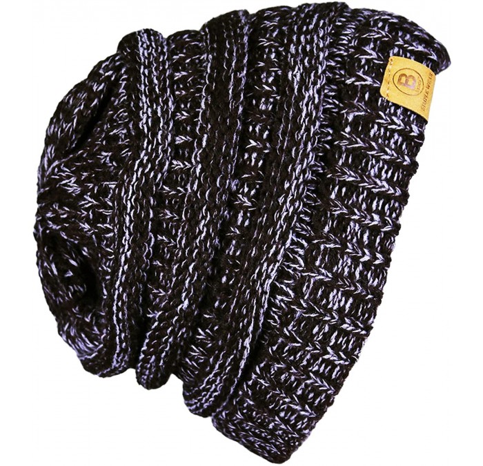 Skullies & Beanies Beanie Hat Cap Knit Skullies for Men Women Unisex - Melange Brown-101 - CT12N0JSUU4 $9.70