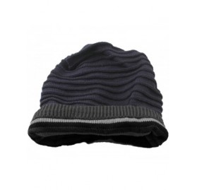 Skullies & Beanies SUNYIK Unisex Slouchy Beanie Hat-Winter Scarf ChunkyKnit Baggy Cap - Navy Blue - CO129TD2OVD $10.74