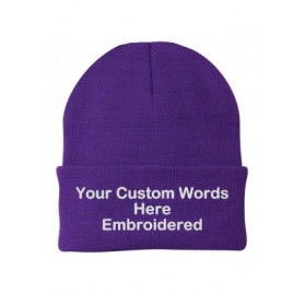 Skullies & Beanies Customize Your Beanie Personalized with Your Own Text Embroidered - Athletic Purple - C118IR8QGT6 $19.29