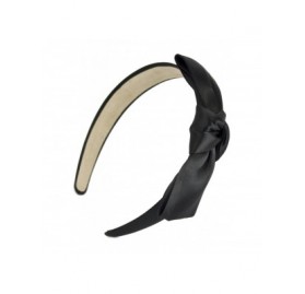 Headbands Girl's Satin Headband - Holiday Ribbon Bow - Black - Black - CK11TL6AEGP $12.90