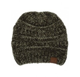 Skullies & Beanies Soft Warm Solid Color Ribbed Chenille Unisex Beanie - New Olive - CM18K7K272A $16.99