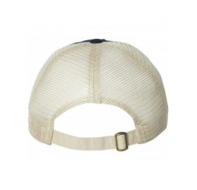 Baseball Caps Headwear 3100 Contrast Stitch Mesh Cap - Navy/Stone - C311YZ9O0BJ $8.60