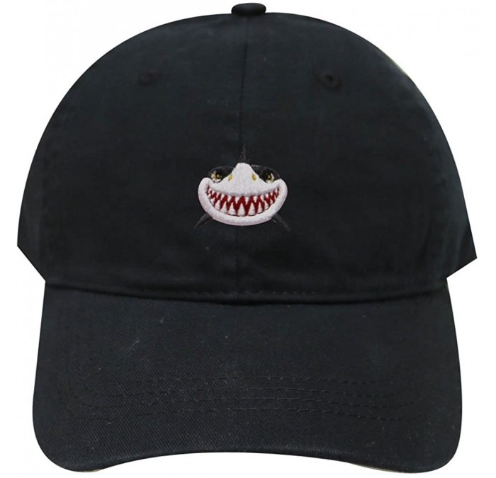 Baseball Caps Shark Face Cotton Baseball Dad Caps - Black - CV17YEA535Q $25.27