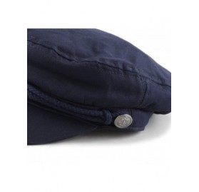 Newsboy Caps Black Horn Unisex Cotton Greek Fisherman's Sailor Fiddler Hat Cap - Navy - CQ187LSCO95 $14.68