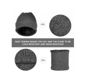 Skullies & Beanies Winter Knit Hat Beanie For Men & Women with Additional Scarf Neck Warmer - Grey - CM18HXQNQIZ $11.54