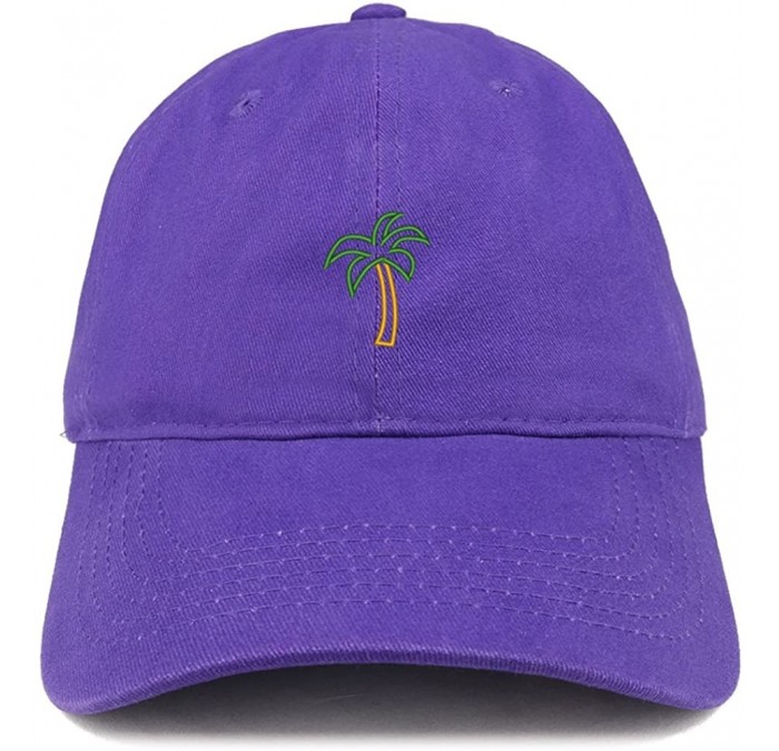 Baseball Caps Palm Tree Embroidered Dad Hat Adjustable Cotton Baseball Cap - Purple - CO185HTK9S5 $32.27
