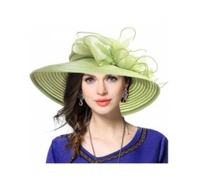 Sun Hats Women's Dressy Church Baptism Wedding Derby Hat - Green - CF17YZU2E4U $21.99