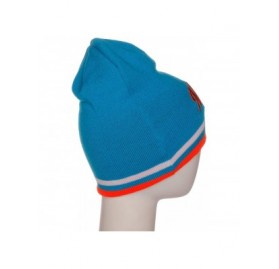 Skullies & Beanies USA Sports City State Cuffless Beanie Knit Hat Cap - Miami Aqua/Orange - CU12NSJEK4M $8.89