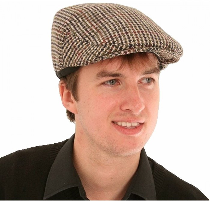 Newsboy Caps mens flat cap tweed country wool gent hat - Brown - C511Q04JAB1 $28.83