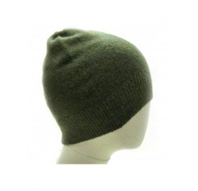 Skullies & Beanies Knitted Warm and Soft Premium Wool Mix Skull Cap Beanie Hat for Men and Women - Oatmeal/Green - CA18HWE0CT...