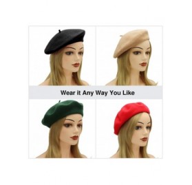 Berets Wool French Beret Hat for Women - Camel - CW18ND4X94Q $12.24