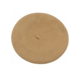 Berets Wool French Beret Hat for Women - Camel - CW18ND4X94Q $12.24