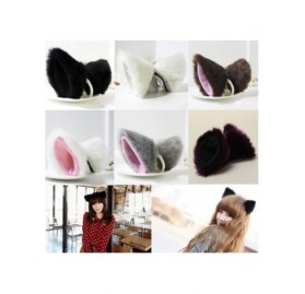 Headbands Cat Fox Long Fur Ears Hair Clip Cosplay Costume Kit Fancy Dress Halloween Party - Baby Blue - CE18I25LYQS $8.28
