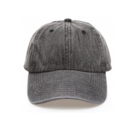 Baseball Caps Casual 100% Cotton Denim Baseball Cap Hat with Adjustable Strap. - Black - CK18C2M35OG $14.78