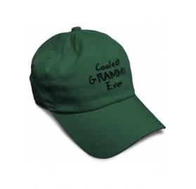 Baseball Caps Custom Soft Baseball Cap Coolest Grammy Ever Black Embroidery Twill Cotton - Forest Green - CF18ZO3WXQQ $17.23