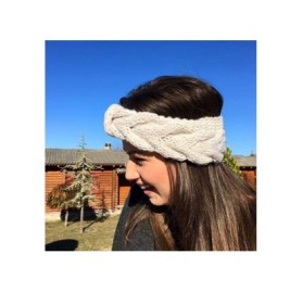 Cold Weather Headbands Crochet Turban Headband for Women Warm Bulky Crocheted Headwrap - Zc 4 Pack Knot D - Black- Ivory- Red...