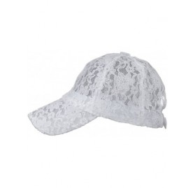 Baseball Caps Women's Lace Sequin Casual Bling UV Protection Vented Baseball Cap - White Without Sequins - CC12HLVKFAB $11.81