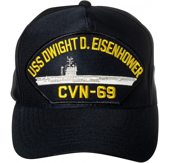 Baseball Caps United States Navy USS Dwight D. Eisenhower CVN-69 Aircraft Carrier Ship Emblem Patch Hat Navy Blue Baseball Ca...