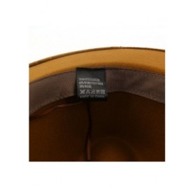 Fedoras Women Wide Brim Wool Fedora Panama Hat with Belt Buckle - A-khaki - CO18GM4CSA0 $17.18