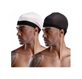 Skullies & Beanies 2Pack Unisex Spandex Dome Style Wig Cap Mesh Hair Stretchable Silky Bottom Cap Stay On Your Head - Black+s...