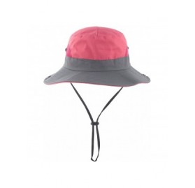 Sun Hats Women's Summer Mesh Wide Brim Sun UV Protection Hat with Ponytail Hole - Watermelon Red - CX194AQYGQG $12.98