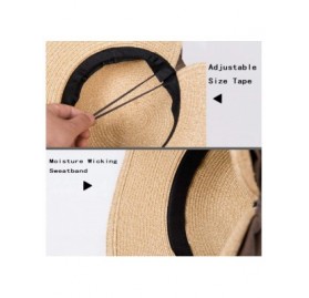 Sun Hats Beach Sun Hat for Women Summer Straw Hat Wide Brim UV Protection Fodable Hat with Bowknot - Beige - CR18ROEL9AQ $17.58