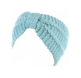 Cold Weather Headbands Womens Winter Chic Turban Bowknot/Floral Crochet Knit Headband Ear Warmer - Mint - CU1850YD5LQ $10.07
