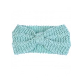 Cold Weather Headbands Womens Winter Chic Turban Bowknot/Floral Crochet Knit Headband Ear Warmer - Mint - CU1850YD5LQ $10.07