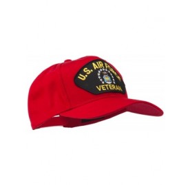 Baseball Caps US Air Force Veteran Military Patch Cap - Red - C411QLMLIFJ $25.00