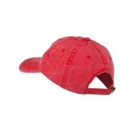 Baseball Caps Number 1 Dad Outline Embroidered Washed Cotton Cap - Red - C511NY2APWZ $18.51