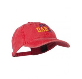 Baseball Caps Number 1 Dad Outline Embroidered Washed Cotton Cap - Red - C511NY2APWZ $18.51
