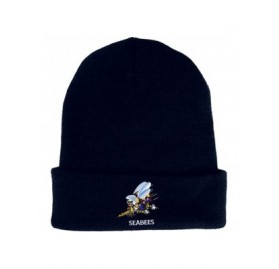 Skullies & Beanies U.S. Navy Seabees Embroidered Polyester Knit Beanie Watch Cap- Black- One Size Fits Most - C511EL0RPQ9 $10.86