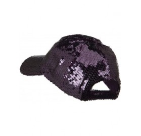 Baseball Caps Shiny Sequin Baseball Cap - Purple OSFM - CQ110PN475N $10.05