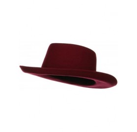 Fedoras Women's Gambler Felt Hat - Red Burgundy - CZ1155GSA4D $38.39