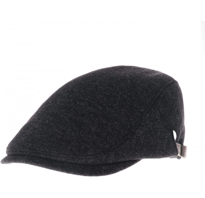 Newsboy Caps Wool Soft Melange Simple Newsboy Hat Flat Cap SL3126 - Charcoal - CE128MYVX2B $52.40