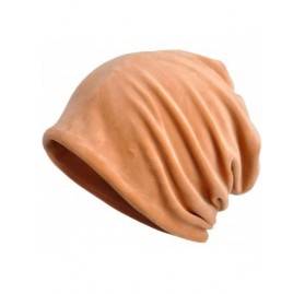 Skullies & Beanies Women's Multifunction Pure Velvet Pattern Hat Skull Cap Scarf - Camel - CC1895KDMMI $15.44