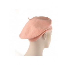 Skullies & Beanies Girl Solid Color Warm Winter Beret French artist Beanie Hat Ski Cap - Pink - C1188YYC386 $11.14