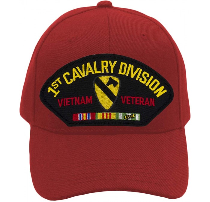 Baseball Caps 1st Cavalry Division - Vietnam Veteran Hat/Ballcap Adjustable One Size Fits Most - Red - CV18L9WK8RH $45.26