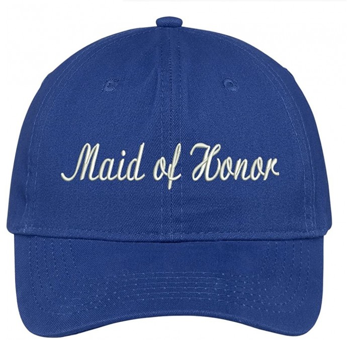 Baseball Caps Maid of Honor Embroidered Cap Premium Cotton Dad Hat - Royal - CY1833RSH0X $33.17