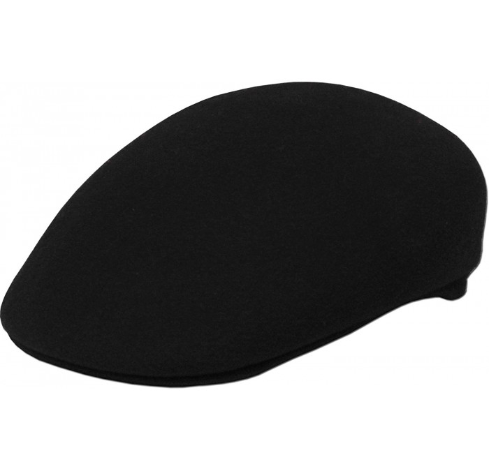 Newsboy Caps Wool Felt Ascot Men's Newsboy Ivy Cabbie Hat Cap Golf Driving - Black - CU11NHXEAE5 $31.12