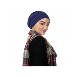 Berets Womens Hat Slouchy Beanie Chemo Headwear Ladies Knit Snood Cancer Cap Head Coverings Covi - Navy - C518Z8QDDXS $17.38