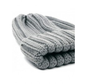 Skullies & Beanies Winter Knit Hat Kids Real Fur Pom Pom Warm Beanie Hat - Pink (Real Silver Fox Fur) - CD18Y2CENE0 $19.87