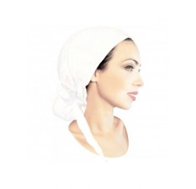 Headbands Pre-Tied Headscarf Versatile Long Ties Bandana Tichel Headwear Turban Wrap Soft Cotton - White - CX11WH8L3PB $23.80