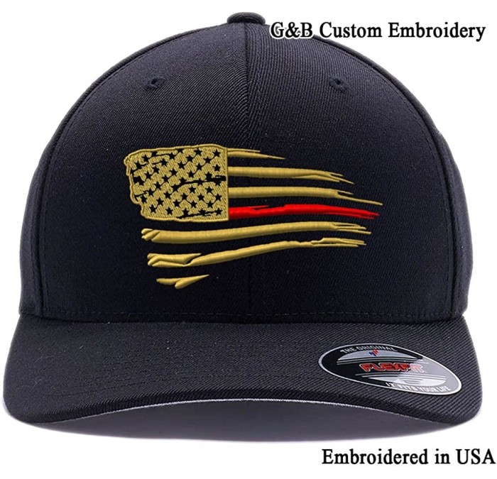 Baseball Caps Thin Red Line. Firefigher Cap. Custom Hat. Embroidered Flexfit Cap. - Black 001 - CV18CS4COSI $22.35
