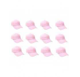 Baseball Caps Wholesale 12-Pack Baseball Cap Adjustable Size Plain Blank All Cotton Solid Color dad Hat - Baby Pink - CJ195SL...